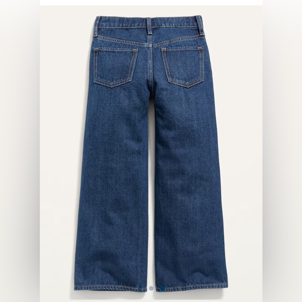 Girls high rise, baggy, wide leg jeans- old navy
